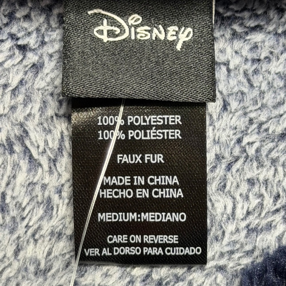 New Disney Mickey Mouse Women Gray Navy Fleece Sleep Hoodie Nightgown Size M - Picture 4 of 11